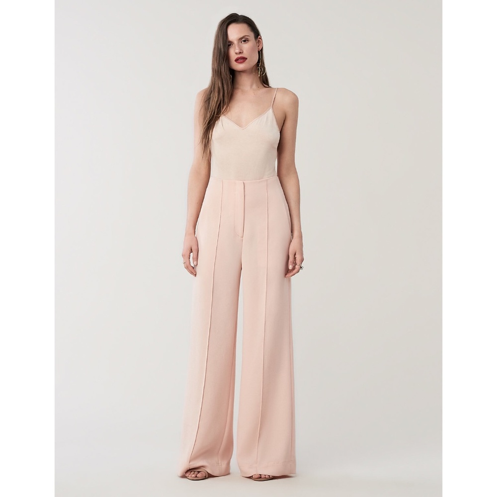 Diane Von Furstenberg Blush Pink Wide-Leg Pants - Picture 3 of 8